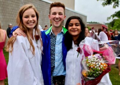 Ross with his best friend Ila (on right) at the graduation of his high school class.
