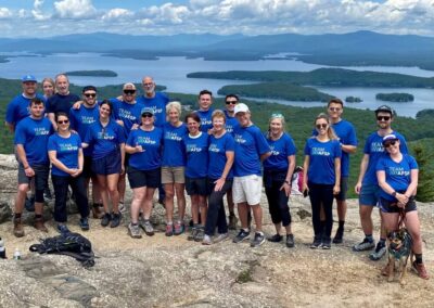 Team Ross (including Charlie) on the AFSP hike at Mt.Major, NH June 2022